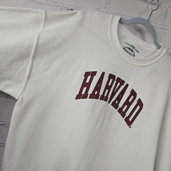 Harvard University White Crewneck Sweatshirt Mens M Cotton Blend Unisex Preowned - Picture 3 of 9